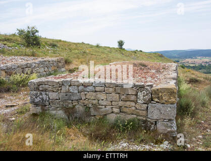 Römische Siedlung bleibt am Monte Cilda in der Nähe von Olleros de Pisuerga, Provinz Palencia, Spanien Stockfoto