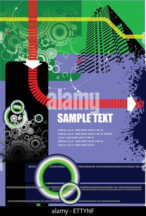 Abstrakter High-Tech-Hintergrund oder Abdeckung für Broschüre Stock Vektor