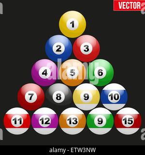 Satz von Billardkugeln für pool Stock Vektor