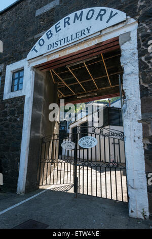 Tobermory Destillerie Gateway Eingang Isle of Mull Inneren Hebriden Argyll Scotland Stockfoto