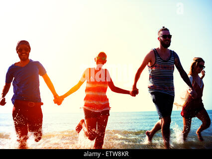 Freundschaft Freedom Beach Sommerurlaub Konzept Stockfoto