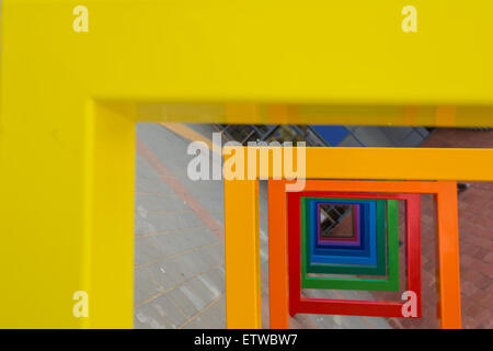 mehrfarbige geometrische Quadrate modernen Hintergrund abstrakt Stockfoto