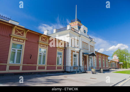 Alte Vintage Bahnhof in Haapsalu, Estland Stockfoto