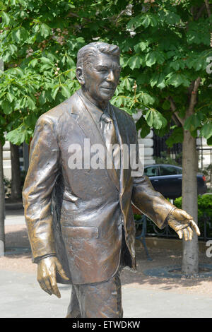 Bronzestatue von Ronald Reagan in Budapest Ungarn Stockfoto