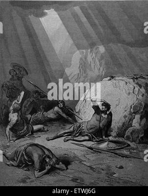 Bekehrung des Paulus der Apostel. Stich von Gustave Dore. des 19. Jahrhunderts. Stockfoto