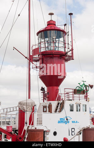 Einer der interessantesten historischen Boot Schiffe Großbritanniens besetzt letzten Trinity House Piraten BBC Radio mi Amigo Feuerschiff Nr. 18 Stockfoto