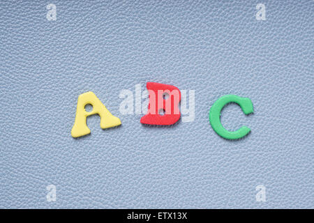 ABC in Moosgummi Buchstaben Stockfoto