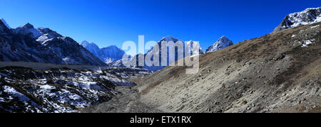 Khumbu-Gletscher, Everest base camp Trek, UNESCO-Weltkulturerbe, Sagarmatha Nationalpark, Solu-Khumbu Stockfoto