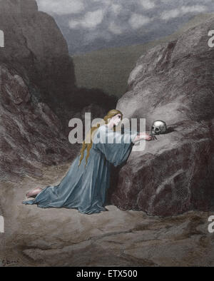 Neuen Testaments. Mary Magdalene reuigen. Lukas 07:47. Stich von Gustave Dore. 19. Jh. Spätere Färbung. Stockfoto