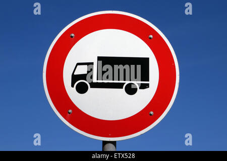 Westerland, Deutschland, Zeichen der kein Eintrag für LKWs auf der Insel Sylt Stockfoto