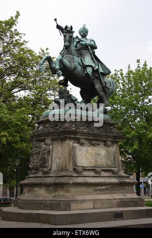 Danzig, Polen, Statue von König Jan III. Sobieski, Stockfoto