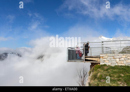 Aussichtsplattform auf El Kabel Fuenta De Picos de Europa-Spanien Stockfoto