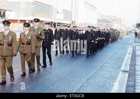 Remembrance Day Parade, Middlesbrough, Sonntag, 11. November 1990. Stockfoto