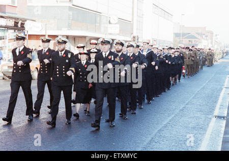 Remembrance Day Parade, Middlesbrough, Sonntag, 11. November 1990. Stockfoto