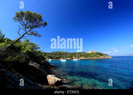 Die Porquerolles Inseln an der französischen Riviera Stockfoto