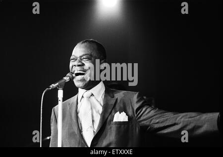 US-amerikanischer jazz-Musiker und Sänger Louis Armstrong, ca. Juni 1968 fotografiert. Stockfoto