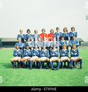 Ipswich Town, Fußball-Nationalmannschaft, August 1974. Reihe (von links nach rechts) Geoff Hammond, Brian Talbot, Mick Mills, Paul Cooper, Laurie Sivell, Allan Hunter, Kevin Beattie, Trevor Whymark zurück. Mittlere Reihe (von links nach rechts) Cyril Lea, Roger Osborne, John Peddelty, Colin Stockfoto