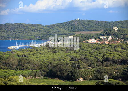 Die Porquerolles Inseln an der französischen Riviera Stockfoto