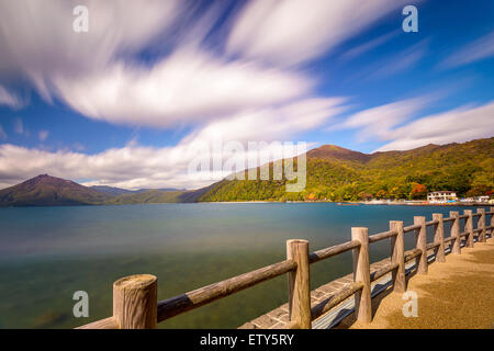 Shikotsu-Toya-Nationalpark, Japan am See Shikotsu. Stockfoto