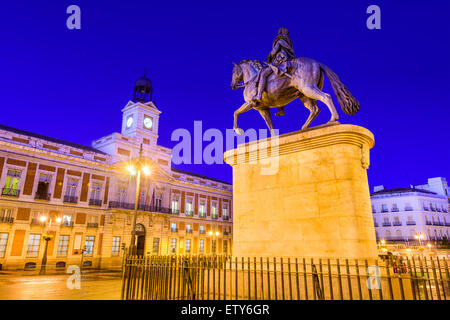 Madrid, Spanien an der Puerta del Sol. Stockfoto