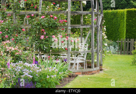 Rose-Laube im Garten Waterperry, Oxfordshire, England Stockfoto