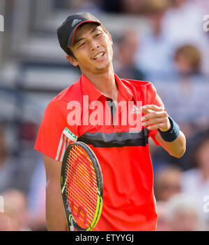 London, UK. 16. Juni 2015. Queens Aegon Championship Tennis. Frust auf dem Gesicht von Lu Yen-Hsun (TPE). Bildnachweis: Aktion Plus Sport/Alamy Live-Nachrichten Stockfoto