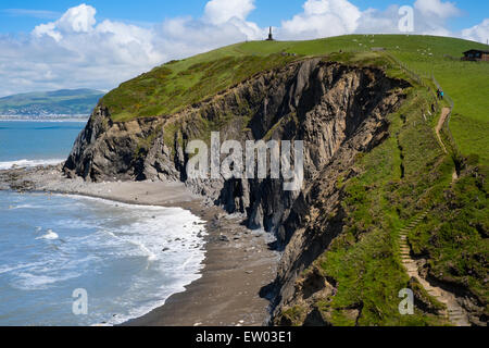 Der Wales Coast Path in Borth, Ceredigion, Wales, UK Stockfoto