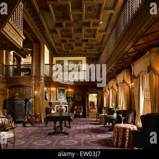 Die Eiche-Halle am Ashford Castle befindet sich in der Nähe von Dorf Cong im County Mayo. Stockfoto