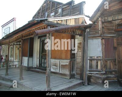 Ursprüngliche Gebäude stehen in Silver City Geisterstadt eine Bergstädte, die sprang in die Owyhee Mountains nach Gold in der Nähe im Jahre 1863 entdeckt wurde. Stockfoto