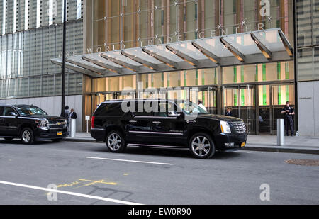 Freedom Tower, Eingang das One World Trade Center im Bau, New York City, NEW YORK CITY. USA. In den Vereinigten Staaten. Stockfoto