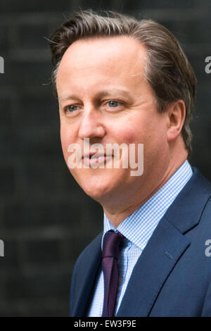 Downing Street, London, 16. Juni 2015. Der britische Premierminister David Cameron geht auf Downing Street nach der Rückkehr aus dem Parlament. Bildnachweis: Paul Davey/Alamy Live-Nachrichten Stockfoto