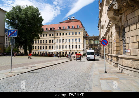 Street View in der alten Stadt von Dresden, Sachsen, Deutschland Stockfoto