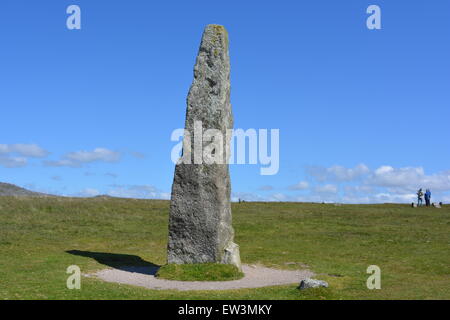 Die Merrivale Menhir.  Prähistorische Menhir innerhalb der Merrivale Zeremoniell Komplex, Dartmoor National Park, Devon, Englan Stockfoto