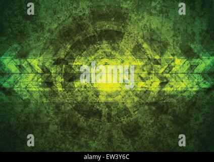 Grüne Grunge Tech geometrischen Hintergrund. Vektor-design Stock Vektor