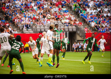 Vancouver, Kanada. 16. Juni 2015. Runde Eröffnungsspiel zwischen Nigeria und den USA bei der FIFA Frauen WM Kanada 2015 im BC Place Stadium. Die Vereinigten Staaten gewann das Spiel 1: 0. Bildnachweis: Matt Jacques/Alamy Live-Nachrichten Stockfoto