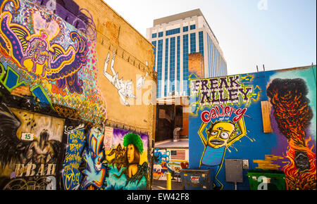 Freak-Gasse, Graffiti Kunst im öffentlichen Raum, Innenstadt, Boise, Idaho, USA Stockfoto