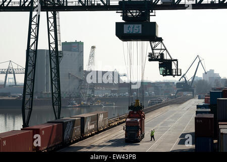 Containerterminal, Niehl, Köln. Stockfoto