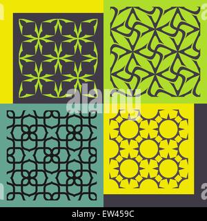 Satz von vier seamless pattern. Vintage geometrischen Ornamenten. Stock Vektor