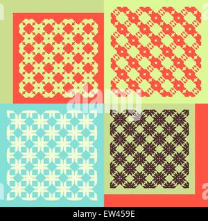 Satz von vier seamless pattern. Vintage geometrischen Ornamenten. Stock Vektor