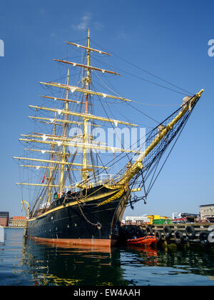 "Georg Stage" tall Ship in Kopenhagen festgemacht. Stockfoto