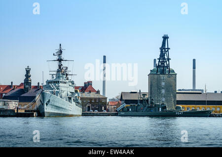 HDMS Peder Skram & HDMS Sehested an der königlichen dänischen Marinemuseum Stockfoto