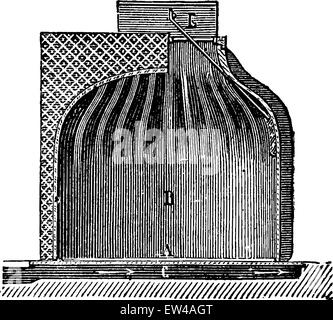 Kamin Schornstein Shell für gewöhnliche, graviert Vintage Illustration. Industrielle Enzyklopädie E.-O. Lami - 1875. Stock Vektor