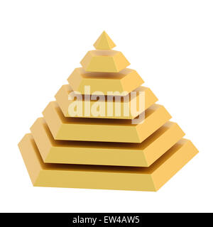Unterteilt in Segmente Pyramide Stockfoto