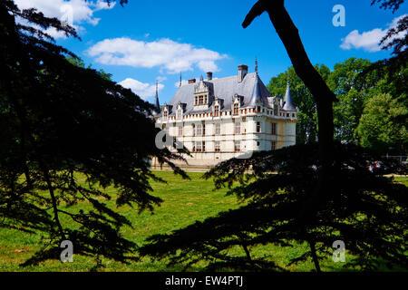 Frankreich, Indre et Loire (Department), Loire-Tal (Unesco Weltkulturerbe), Azay le Rideau Burg. Stockfoto