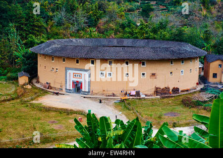 China, Provinz Fujian, Hekeng Dorf, Tulou Lehmhaus. bekannt als die Hakka Tulou Region in Fujian. Im Jahr 2008 UNESCO grante Stockfoto