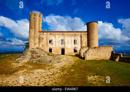 Frankreich, Loire, Dorf Chambles, Essalois Burg über dem Loire-Tal Stockfoto