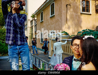 China, Provinz Guangdong, Guangzhou oder Kanton, Hochzeitsbild auf Shamian Insel Stockfoto