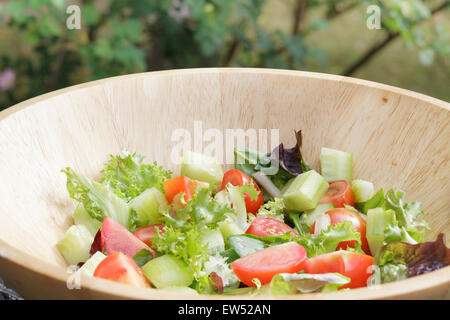 Schüssel Salat außerhalb Stockfoto