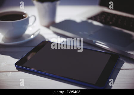 Overhead Schuss aus Laptop und tablet Stockfoto