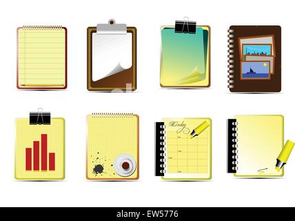 Acht Büro- und Symbole. Vektor-illustration Stock Vektor